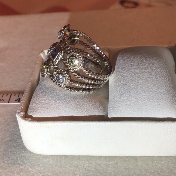 COLORED STONES ESPO RING IN 925 STERLING SILVER - Picture 4 of 9